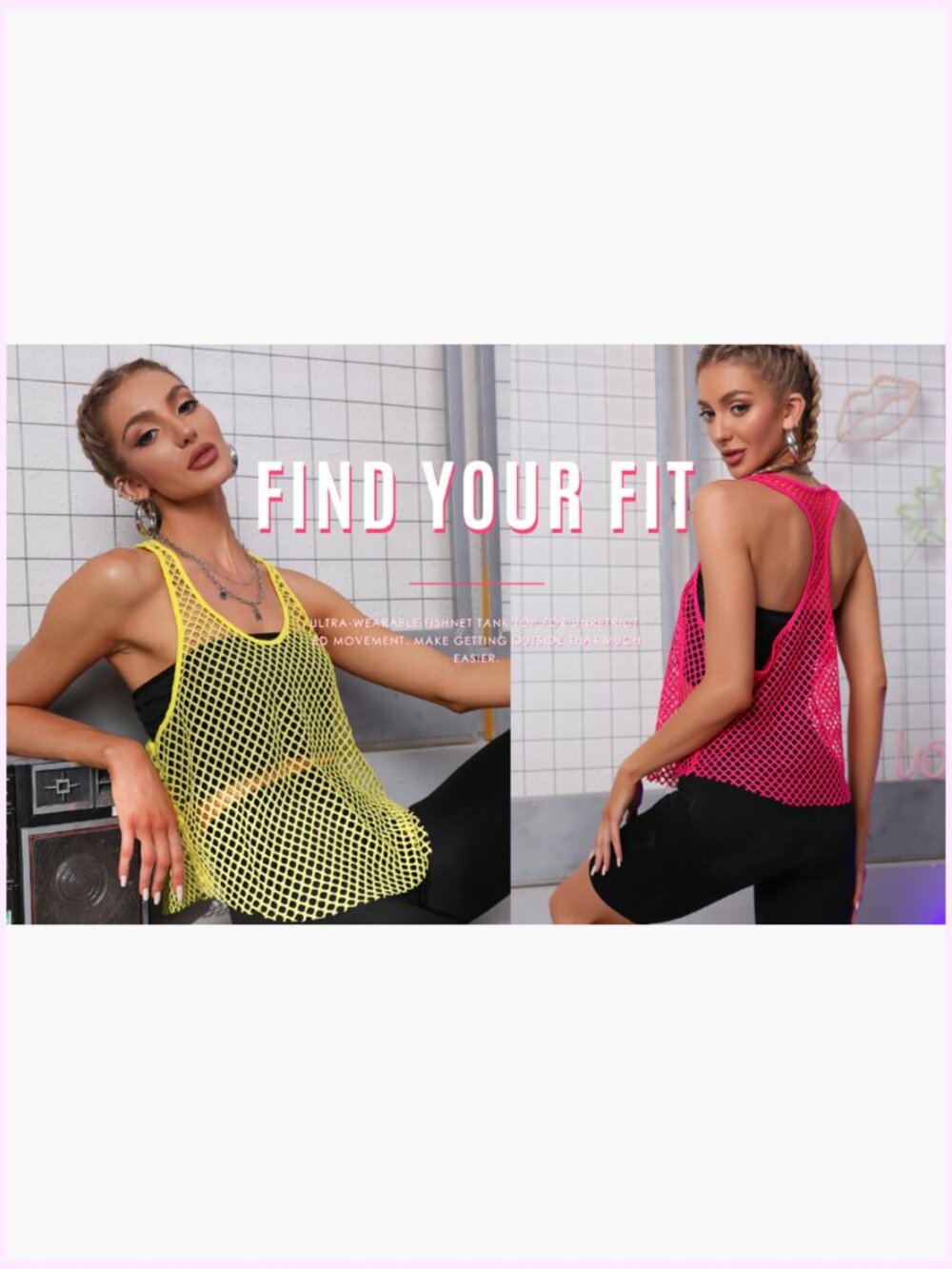 Fishnet Tank Top Mesh See Through Scoop Neck Sleeveless Going Out Top - Picture 7 of 7